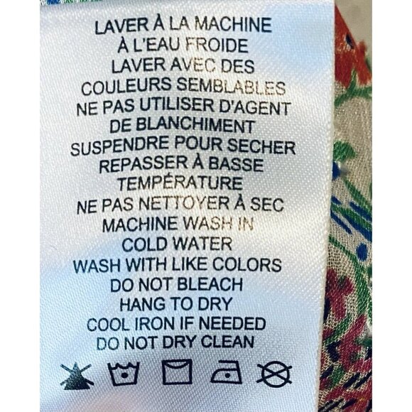 Rachel Zoe Top Womens Medium Ditsy Floral Ruffle Tie Neck Silky Boho Flirty - Picture 6 of 7